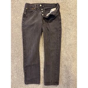 Levis 501 Jeans Mens 30X29* Black Dark Wash Button Fly Straight Leg *
